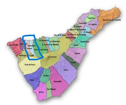 mapa de Garachico en Tenerife